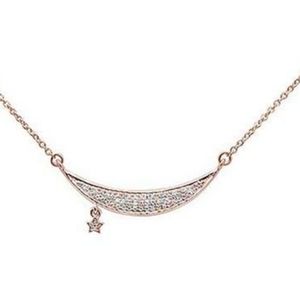 .10ct 14kt rose gold diamond moon star trendy pend